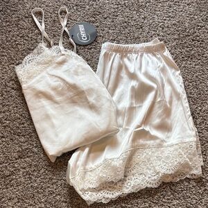 NWT White Lace Pajama Set